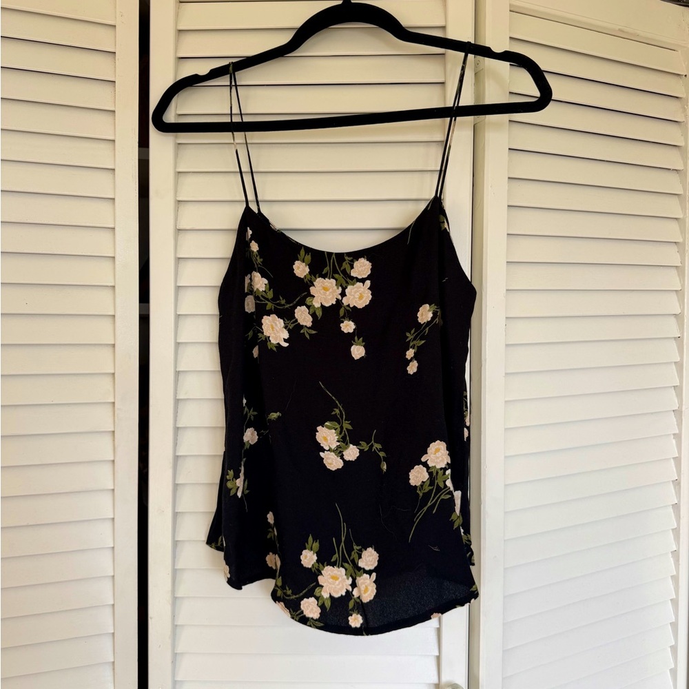 Reformation floral print scoop neck spaghetti strap top